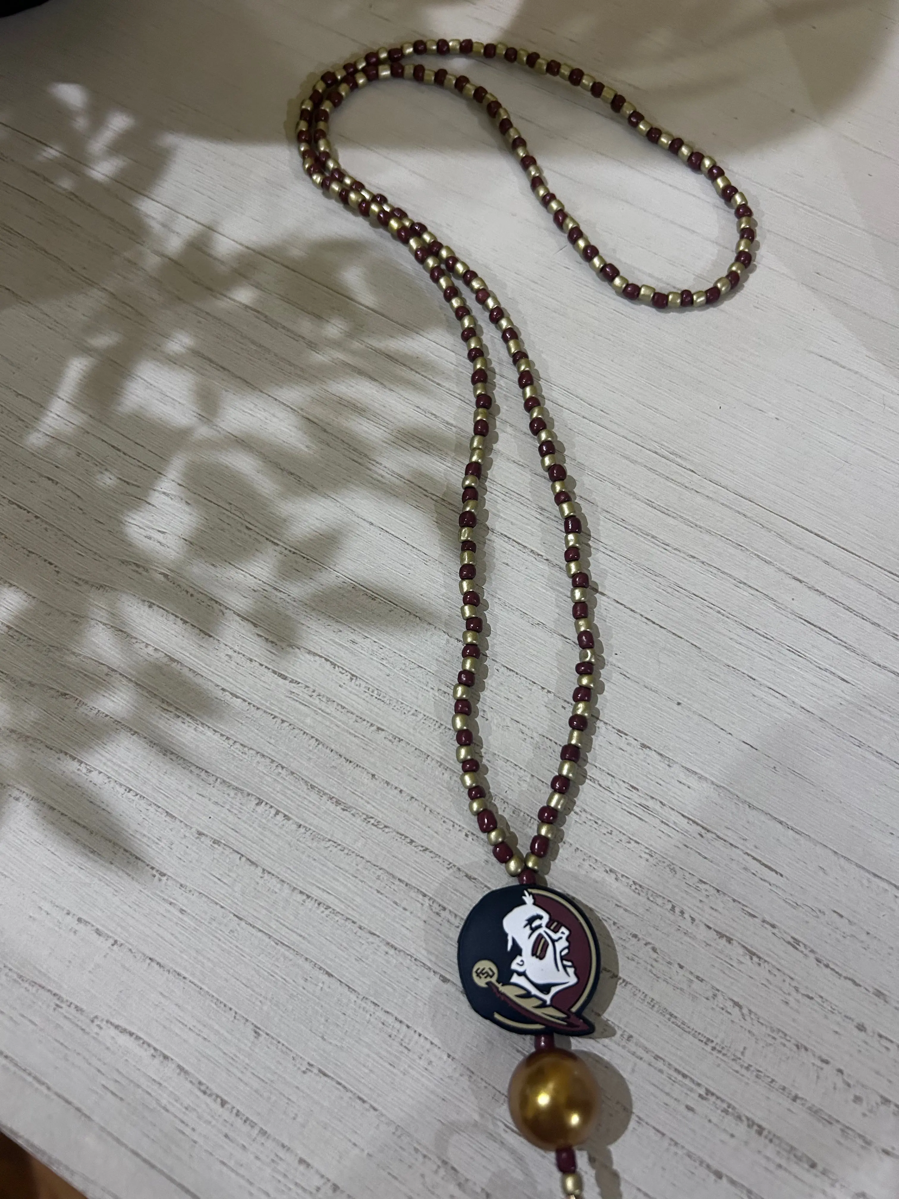 FSU Florida State University Seminoles Custom Beaded Lanyard