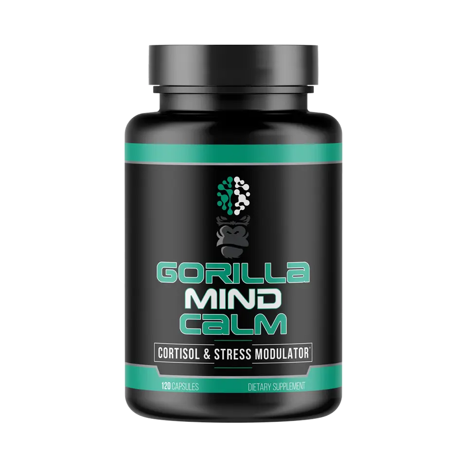 Gorilla Mind Calm Dietary Supplement Capsules - Vitamin-Infused, Sugar-Free with Botanical Extracts, Self Care Products for Adults, 120 Count (30 Servings) for Stress Relief, Daily Supplemental Nutrition Support