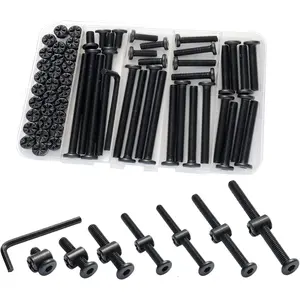 Crib Screws Hardware Replacement Kit,Socell 32Set Baby Bed Frame Bolts &Barrel Nuts Set for Delta/Graco/Dream, M6x12mm/15mm/25mm/35mm/45mm/55mm/65mm/75mm Hex Drive Socket Cap Screws Barrel Nuts