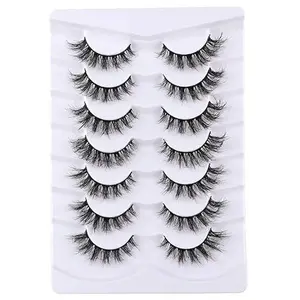 False Eyelashes Cat Eye Lashes Faux Mink Lashes Natural Look Fluffy Wispy Lashes.