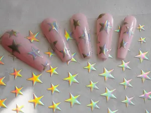 Holographic Metallic Stars Stickers