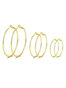 30/40/50mm Golden Lightweight Large Hoops Elegant Minimalist Earrings | Classic Thin Hoop Earrings for Women | Suitable for all occasions