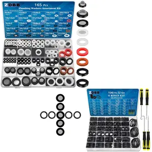 ZDBB 1590 count 19 Size Water Hose Rubber Washers and 32 Size O Ring Assortment Kit for Faucet Plumbing Pipe Repair
