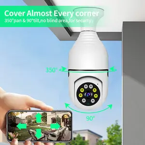 Light Bulb Security Camera - Wireless Outdoor Motion Detection and Alarm,Two-Way Talk,Color Night Vision,Human Detection, wireless digital camera