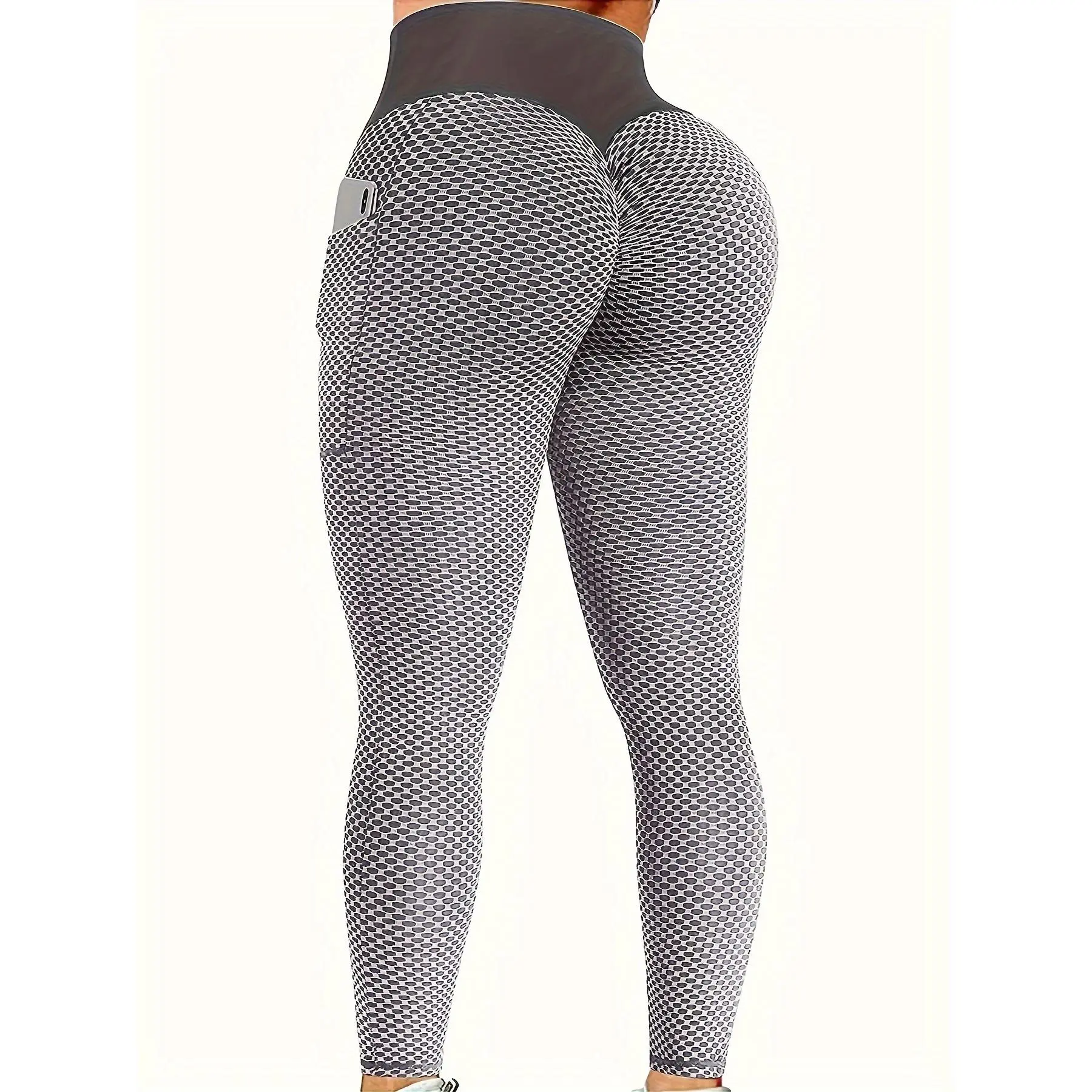 Women's High Waist Bubble Gauze Yoga Leggings - Hip Lift and Shaping