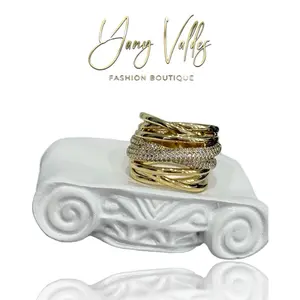 Braided gold ring for women, elegant everyday style