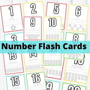 Number learning Flash Cards 1-20