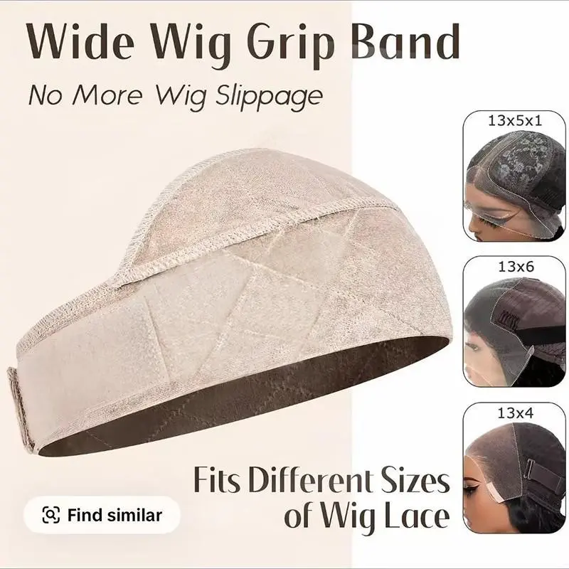 Wide Wig Grip Cap for Glueless Wigs, Lace Wig Cap, 2-In-1 Non-Slip Design with Velvet Grip Band, Ideal for Secure Fit & Comfort, 1 Piece