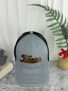 Titties Golf Hat Tittiess Unisex Modern Casual Baseball Cap with Logo - Black and Gray, Adjustable Strap, snapback One Size Fits Most beanie