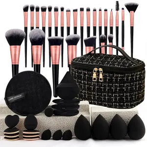 Professional Makeup Tool Set, Makeup Brush & Makeup Sponge & Powder Puff & & Storage Bag, Makeup Accessories for Women & Girls, Cosmetic