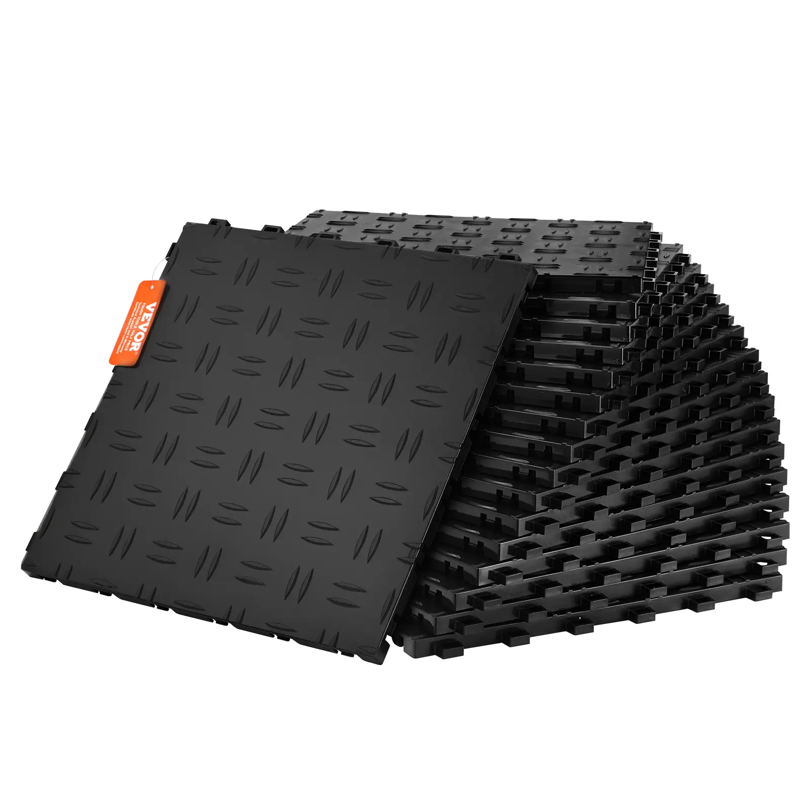 【Summerfinds】VEVOR Garage Tiles Interlocking 12 x 12 x 0.53 inch 50 Pack Garage Floor Covering TilesNon-Slip Double-Sided Texture Garage Flooring Tilesfor GaragesBasementsRepair ShopsBlack