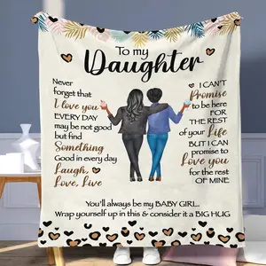 Letter Pattern Blanket, Halloween Decor Soft Throw Blanket, Cool Bedroom Accessories, Napping Blanket for Home Office Camping, Gift for Daughter, Slogan Print Blanket-280GSM