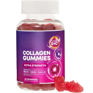 Collagen Peptides Gummies with 2500mcg Biotin Type I & III Hydrolyzed Collagen plus Vitamin C & Zinc for Hair Skin & Nails, Berry Flavor, 60 Gummies Dietary