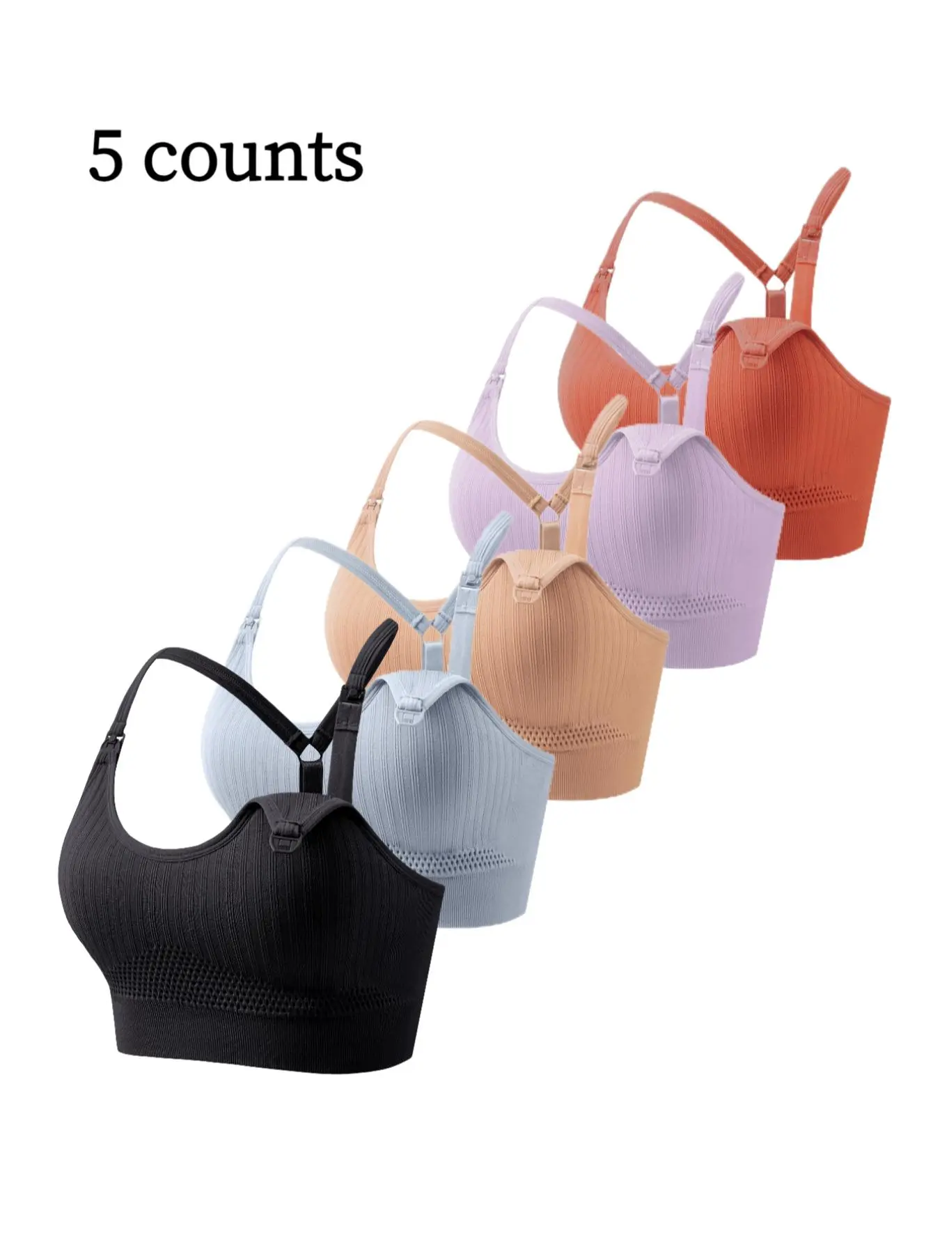 Maternity Solid Color Seamless Nursing Bra, Soft Supportive Detachable Chest Pad Pregnancy Maternity Bra, Maternity Underwear for All Seasons, Seamless Maternity Bras, Seamless Breastfeeding Bras, Prenatal Underwear
