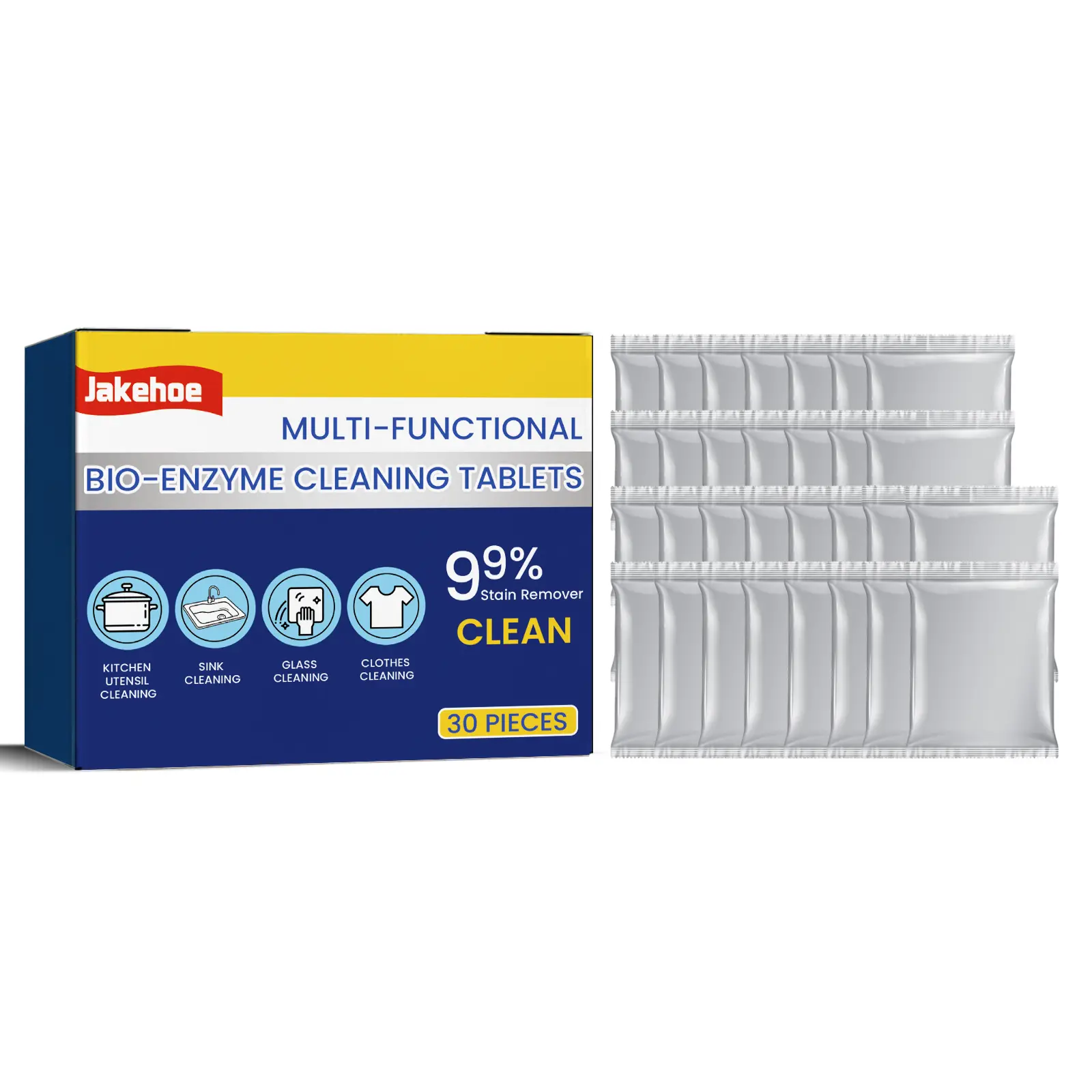 Multipurpose Effervescent Cleaning Tablets - Simple, Compact Stain Removal Descaler Tablets, All-Purpose Cleaners for Daily Use Laundry Soaking, Kitchen Utensils, Glass, Basin, Citrus