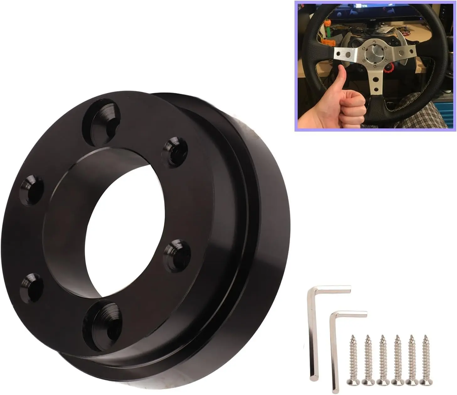 G920 Wheel Adapter, Steering Wheel Adapter Plate for  G25, G27, G29, G920 70mm PCD, Compatible with 13/14 Inch Steering Wheel