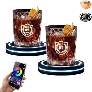 2026 New Smart Coaster Cocktail Mixer with App 2.0, Smart Coaster Cocktail Machine with Interactive Lighting, Smart Sensing Tech, Bar Accessories for Bars, Clubs & Home, Easy to Carry(1Pcs)