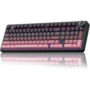 F99 Pro  Mechanical Keyboard with Knob,Tri-Mode BT5.0/USB-C/2.4GHz Hot Swappable Keyboard,Gasket Structure,Creamy Sound,RGB Backlit  Gaming Keyboards