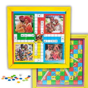 Ludo Board Game | Ludu | Ludi | 14x14in Wood with Glass Top