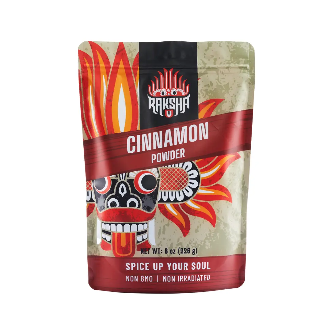 Raksha Sri Lankan Ceylon Cinnamon Powder for Baking Cooking 8Oz Bag Non-GMO Non-Irradiated All Natural
