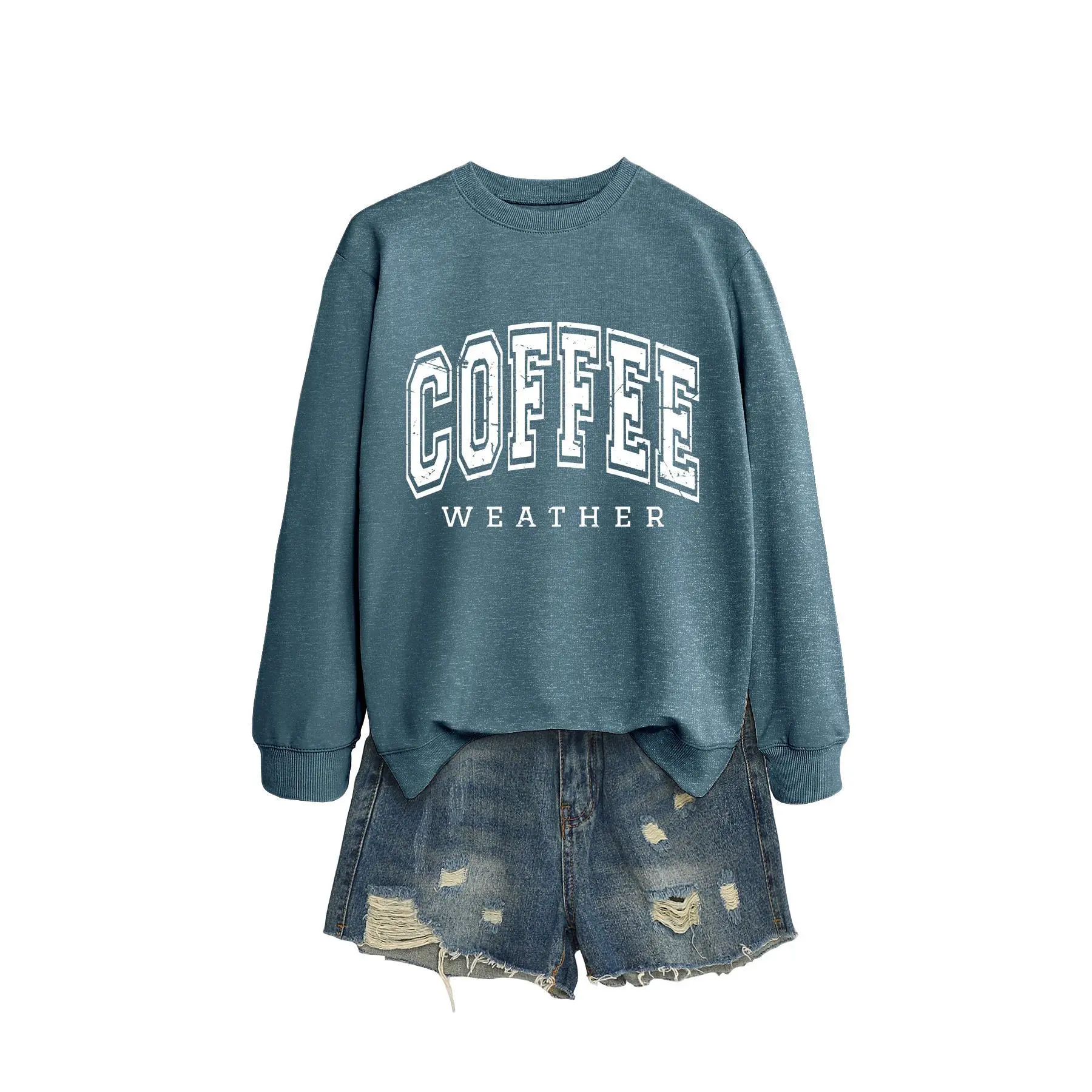 Blue hoodie (white lettered picture)