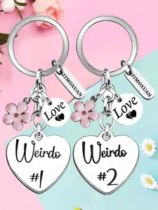 Creative Letter Pattern Keychain, Personalized Heart Tag, Fashionable Keychain for Women & Men, Trendy All-match Keychain for Birthday Gift, Friendship Gift