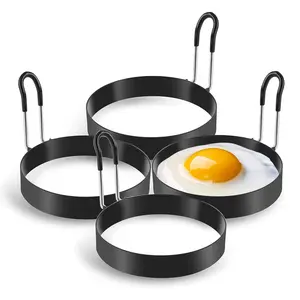 Non-Stick Steel Egg Ring & Hamburger Patty Mold, Easy Egg & Pancake Frying Tool, Kitchen Gadget Utensils for Home Kitchen & Restaurant