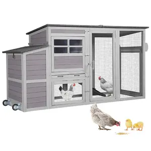 Aivituvin-Air31-W Large Chicken House | Outdoor Chicken Coop with Wheels for 2-3 Hens