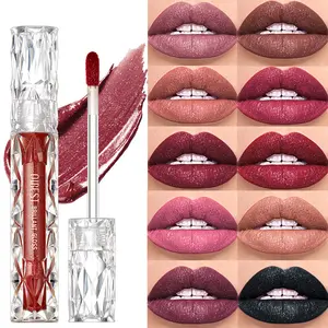 Waterproof fine glitter lip gloss with long-lasting non stick cup waterproof pearl glass lip gloss Makeup