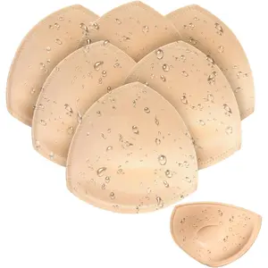 3 Pairs Waterproof Swimsuit Bra Pads Inserts, Bathing Suit Inserts, Sewn Padded Push up Inserts for Bikini Sports