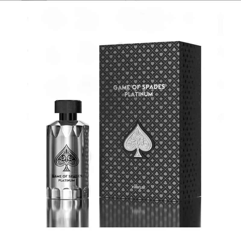 GAME OF SPADES Platinum Eau de Parfum (EDP) - Unisex Oriental Spicy Atomizer Perfume Atomizer with Citrus Spice, Lemon Zest Lift, Amber Musks, Woody Drydown, Non-Toxic Liquid Spray for Skin, Amber Musk Depth, Modern Oriental