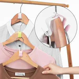 Clothes Hanger Connector Hooks Set 10/20/30/50 Pieces, Space-Saving Clothes Rack Extender for Velvet Hugging Hangers, Wood Closet Organizer