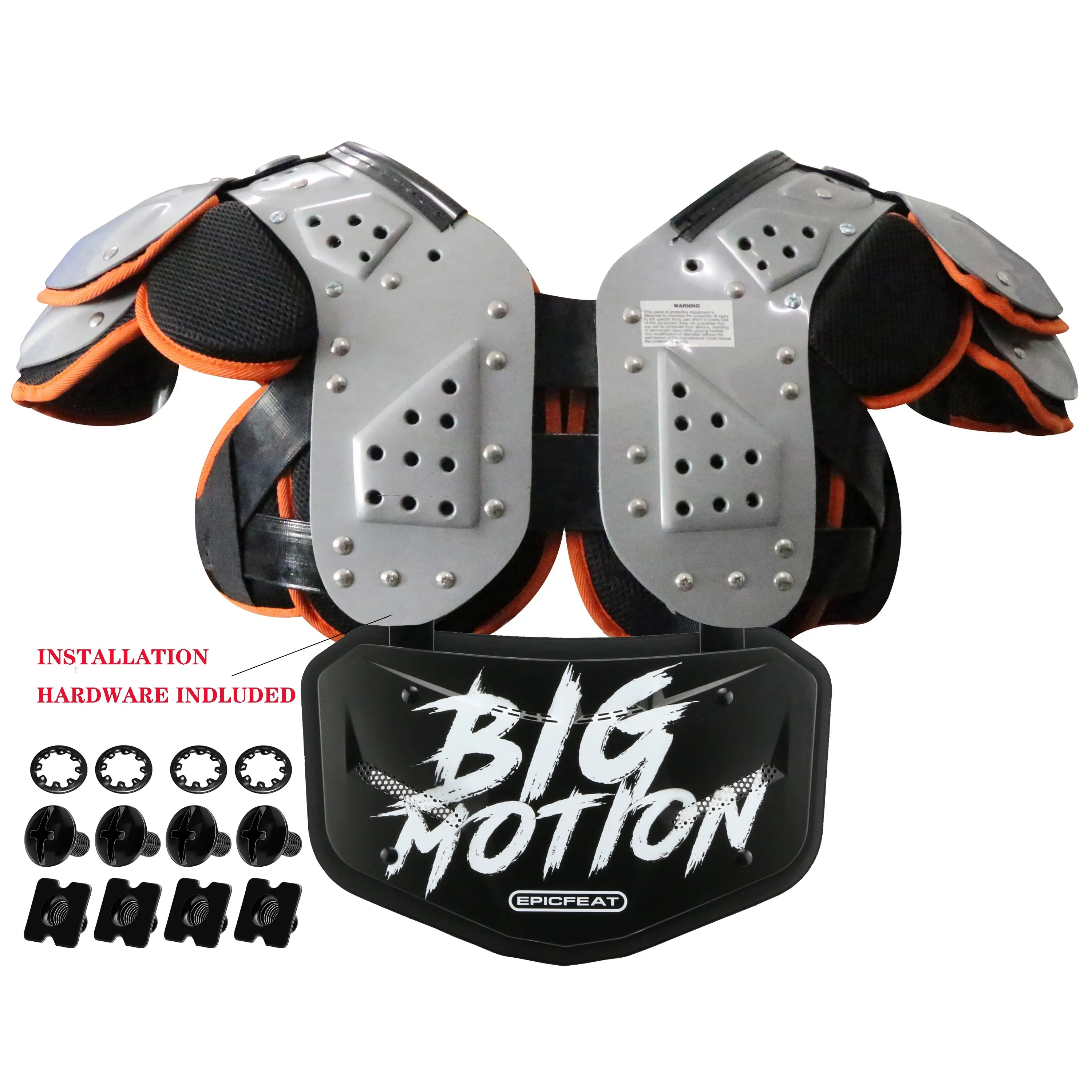 EPICFEAT Football Back Plate, Contoured Foam Athletic Protective Gear for High-Impact Protection, American Football Equipment for Youth & Adults