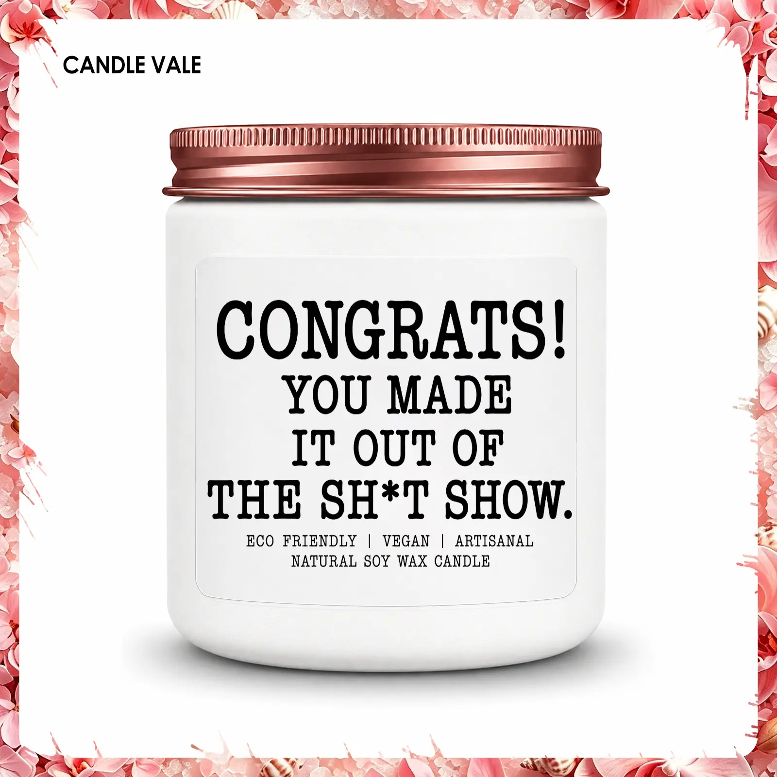 1Pc Handmade Soy Candle, Funny Congratulations Candle, Natural Soy Wax, Congrats You Made It Out Of The Sh*t Show Gift, New Job Promotion Graduation Retirement Coworker Gift, Hand Poured Home Fragrance