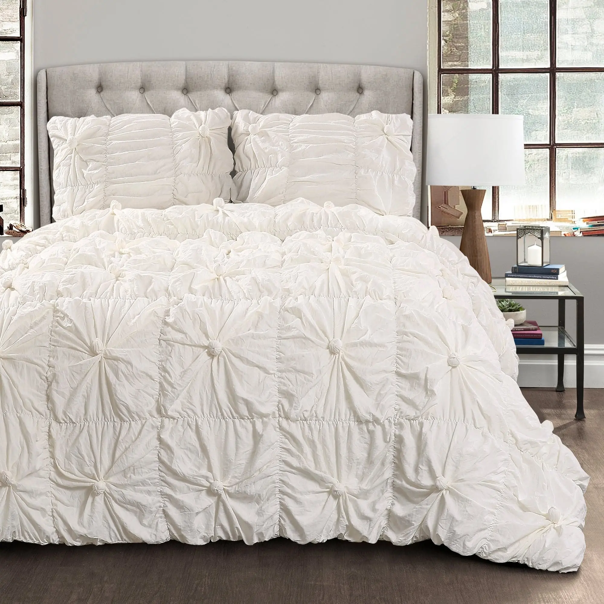 Lush Decor Bella 3 Piece Comforter Set with Floral Design, Soft Fabric, and Elegant Style