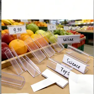 40set Transparent Removable Label Clips with Tags for Home & Office Storage