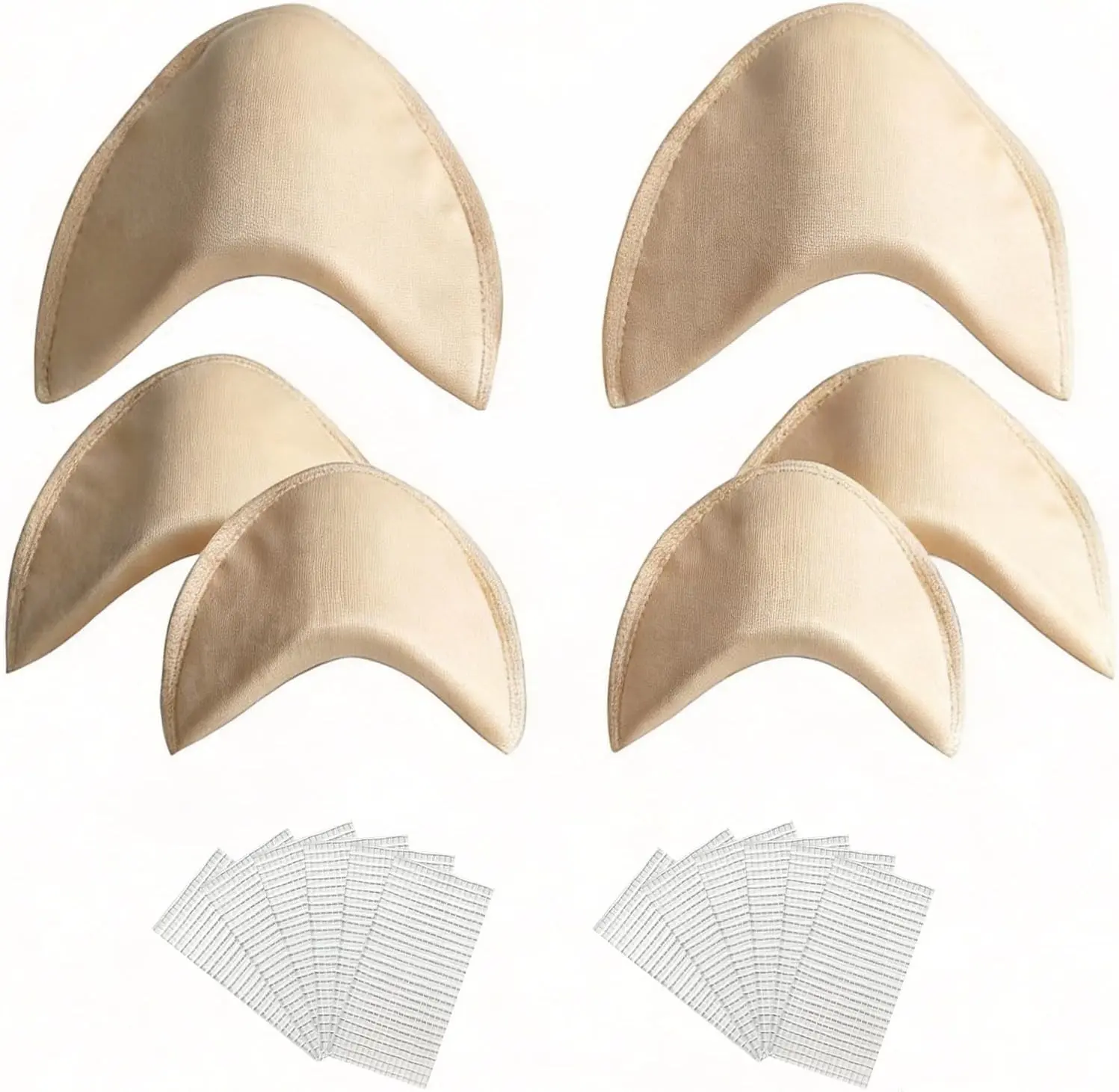 3 Pairs (2 Small + 1 Large) Soft Foam No Sew Removable Shoulder Pads for Women Men, for Dresses Blazers Suits Womens Clothing
