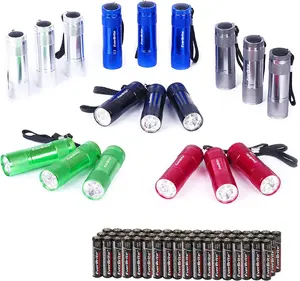 #Summervibes EverBrite 18-Pack Mini LED Flashlight Set - Portable Flashlights Ideal for Hurricane Supplies Camping, Night Reading, Cycling, BBQ, Party, Backpacking - Includes Lanyard & 54 x AAA Batteries