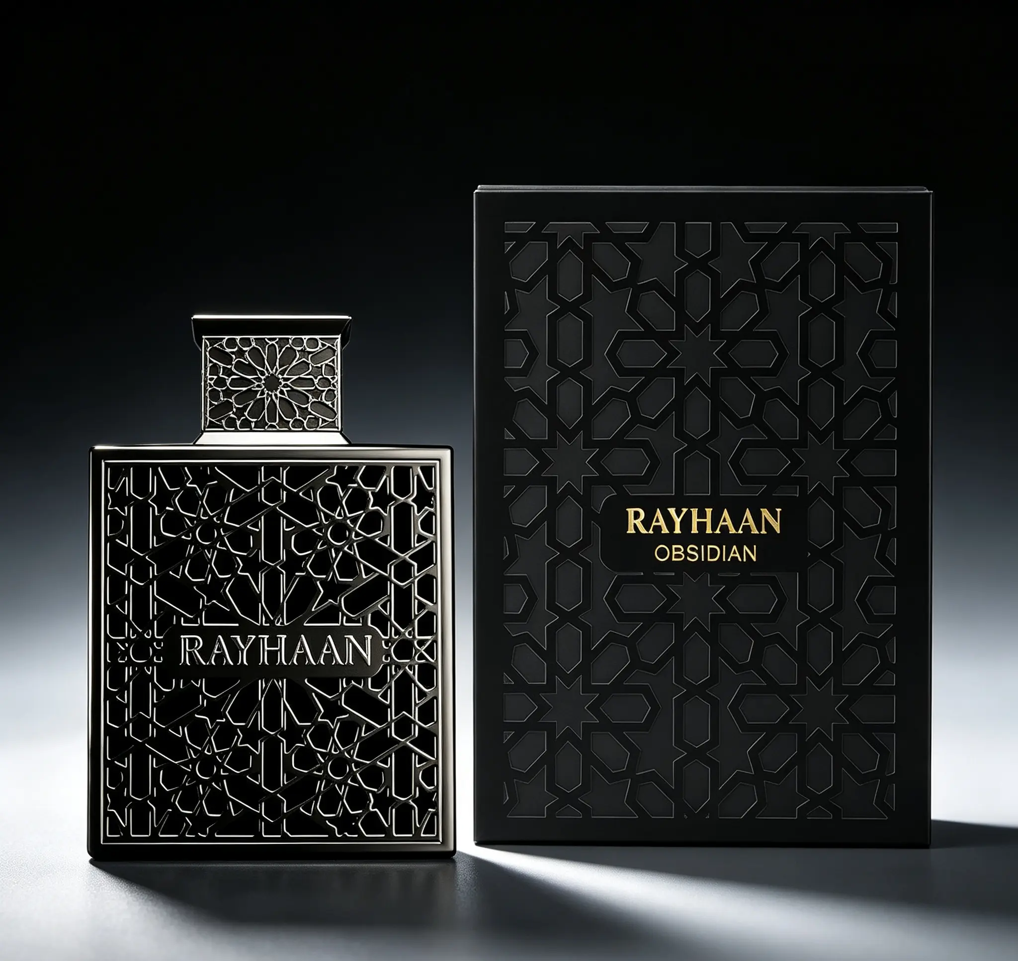 Rayhaan Obsidian Men’s EDP Spray 100ml (3.4 Ounce), Powerful Long-Lasting Masculine Scent Blending Rich Woody, Bold Spicy & Warm Amber Notes