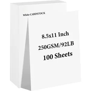 100 Sheets White Cardstock 8.5" x 11", 92lb/250gsm Card Stock, Thick Card Stock Paper, Heavy Cardstock Paper for Printer, Resume, Scrapbooks, Art, Crafts, Business Cards