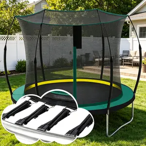12FT Trampoline with Net for Kids & Adults - Heavy Duty Outdoor Trampoline for Backyard Yard Games - ASTM Certified with 5 W-Shaped Legs, Ladder & Jumping Mat - Family Fun Fitness