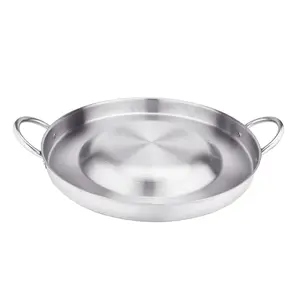 ARC 21.25" Heavy Duty Stainless Steel Convex Comal Cazo Griddle Fryer Cookware, Mexican Style Wok, Great Comal para Tacos Tortillas Maker, Perfect for Cooking Disco Camping