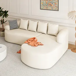 Modular Sectional Sofa with Chaise, Deep Seat Chenille Couch with Pillows for Living Room