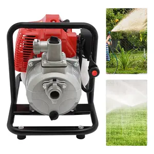Portable 43CC 2-Stroke Gasoline Engine Water Pump 1.7HP 135L Per Minute High Flow for Irrigation Drainage Flood Control Pool Cleaning with 30M Lift 8M Suction Easy Pull Start