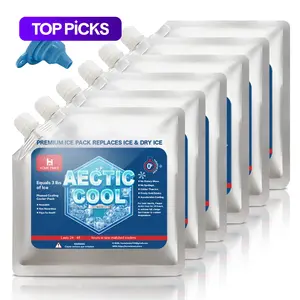 Reusable Ice Pack, 5 Counts/set Long Lasting Cold Freezer Pack for Coolers and Lunch Boxes, Cooler Ice Pack for Camping, Fishing, Road Trips, Beach