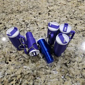 Mini tumbler chapstick holder keychain