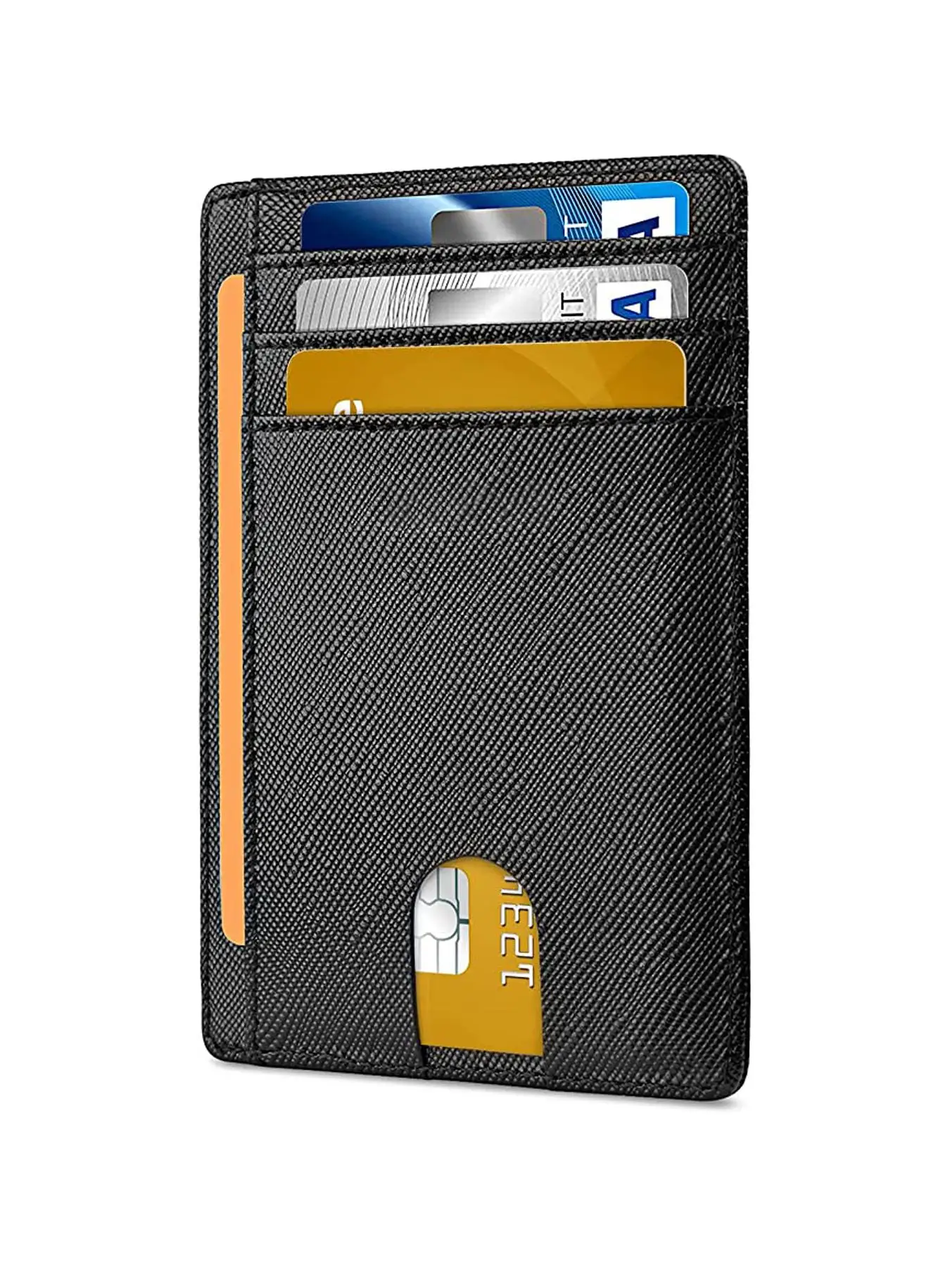 1 Piece Men's Casual Plain Card Holder, Minimalist Front Pocket Money Clip Wallet, Simple Design 8 Card Slot Wallet for Daily Used
