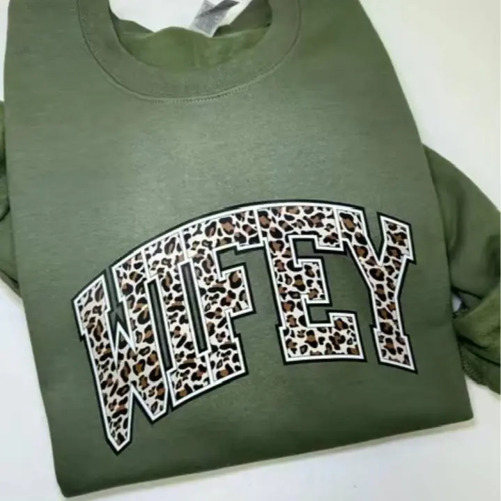 Wifey Cheetah Sweatshirt - Unisex Sweatshirt with Cheetah Print Design