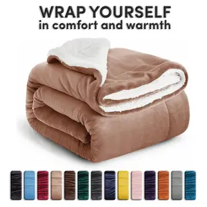 Soft Sherpa Fleece Blanket –  Dual-Layer Design featuring 230 GSM fleece and 180 GSM Sherpa for the perfect balance of lightweight relief and warmth. Ideal for relaxing nights or layering on your bed. Available in Twin, Queen, King, and Throw sizes.