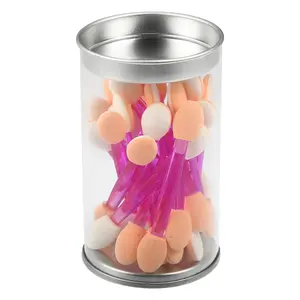 VOCOSTE 25 Pcs Dual Sides Eye Shadow Sponge Applicators with Container, Eyeshadow Brushes Makeup Applicator, Purple White